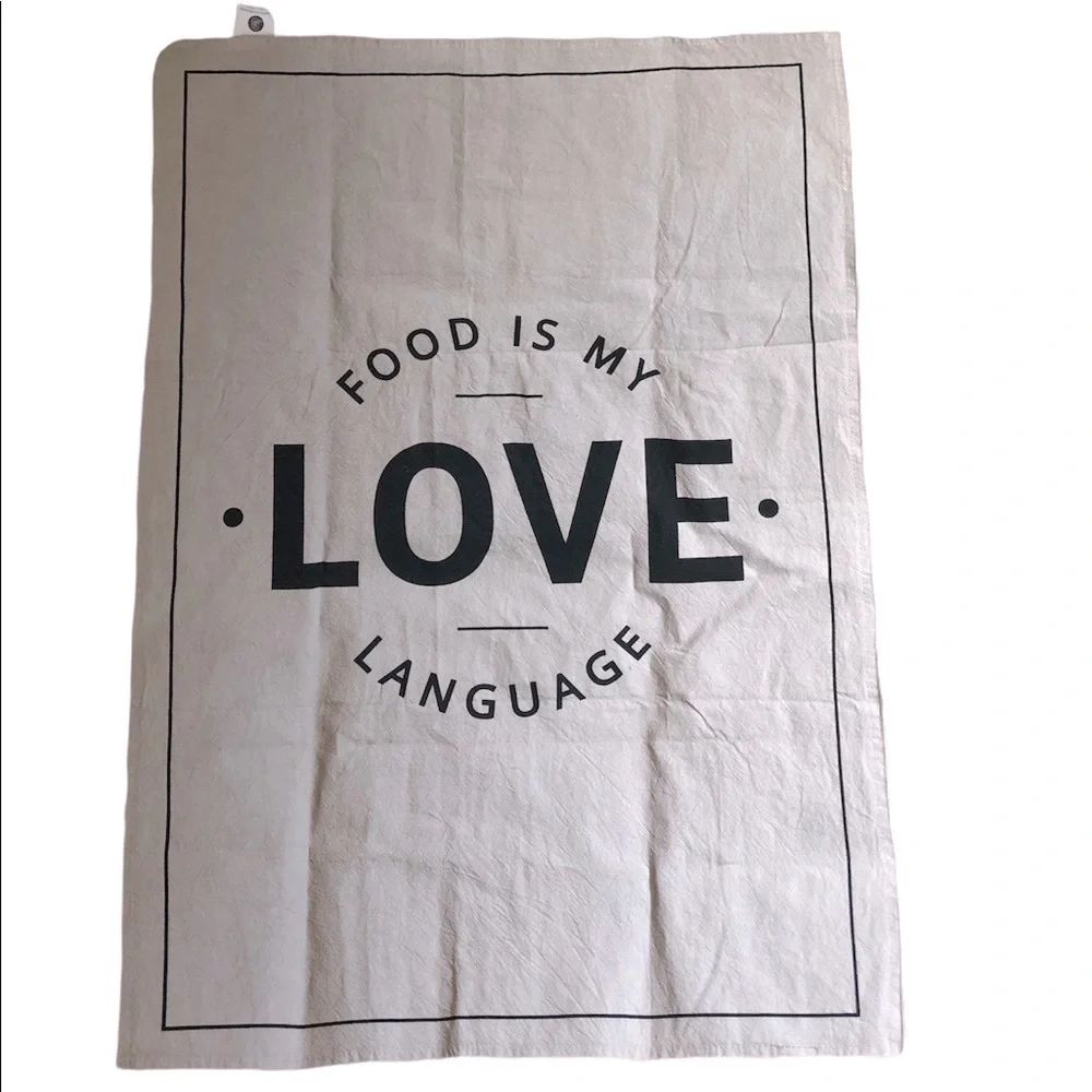 🌻 4/$25  “Food is My Love Language” Oversized Kitchen/Prep Towel